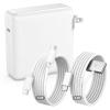 100W Charger for MacBook Pro 14 16 inch MacBook Air 13 15 inch 2025 2024 2023 2022 2021 M4 M3 M2 M1, 100W GaN Power Adapter, 6.6FT USB C to 3 Magnetic 3 Cable, 6.6FT USB C to C Cable view 1