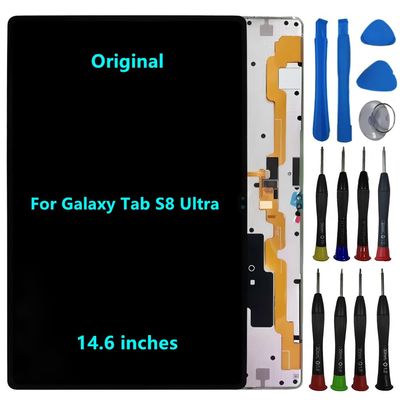 14.6" Original for Samsung Galaxy Tab S8 Ultra Screen Replacement Galaxy Tab S8 Ultra SM-X900 SM-X906 SM-X906U SM-X906B SM-X906N Display Touch Screen Digitizer Assembly with Repair Tool