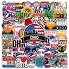 HIZILY 50 Pcs Ohio Stickers Buckeye State Sticker Waterproof Vinyl Decals Ohio Party Supplies Decorations Water Bottles Laptop Luggage Helmet Car Window Phone Skateboard Gifts for Men Women view 1