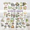 HIZILY 50 Pcs Cartoon Frog Stickers Mushroom Frog Sticker Waterproof Cute Animal Green Vinyl Decal Journaling Laptop Scrapbook Water Bottles Suitcase Phone Skateboard Gifts for Women Adults view 2