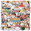 HIZILY 50 Pcs Sushi Stickers Kawaii Japanese Food Sticker Cute Rice Roll Vinyl Decal Water Bottle Fridge Kitchen Laptop Tablet Phone Suitcase Scrapbook Skateboard Helmet Gifts for Adults Women view 1