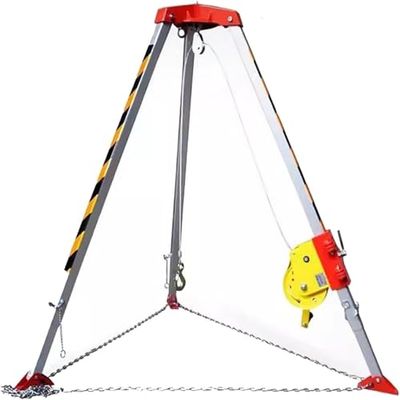 Confined Space Tripod Kit Confined Space Rescue Tripod Retractable Anti-Dropping Rescuefor Working in High Places/Cliffs/Narrow Space, Manhole Rescue Tripod with 1800 Lbs Winch