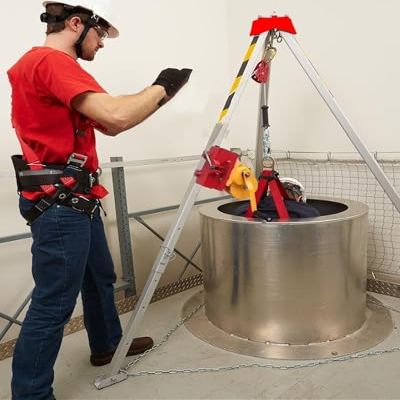 Confined Space Tripod Kit Confined Space Tripod Tripod Rescue, Aluminum Heavy Duty Rescue Stabilizer for Confined Spaces