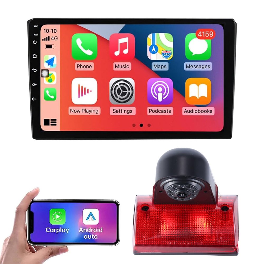 9" Wireless Carplay Screen for Apple CarPlay & Android Auto, Car Stereo with Backup Camera/Voice Control/Bluetooth/GPS/Mirror Link for Mercedes Freightliner Sprinter 2500 3500 Dodge Cargo Van VW LT MK