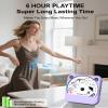 ENVYCLOUD CD Player Portable with Dual Stereo Speakers, Rechargeable Portable CD Player with Bluetooth for Home with Headphones, Support CD/AUX/USB, Purple view 3
