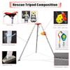 Rescue Tripod Lifting Rescue Equipment, Confined Space Tripod Kit Aluminum Confined Space Tripod Kit, Heavy Duty Fire Sewer Rescue Tripod/Safety Manhole Support Stand Lifting Eq view 2