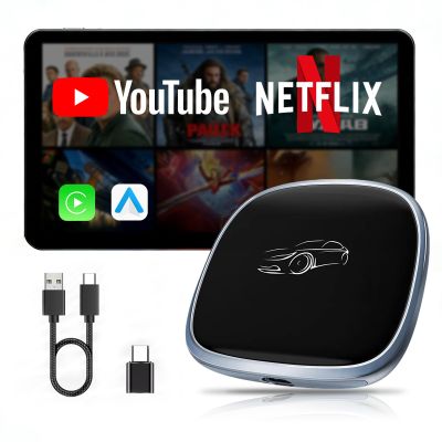 [4G+64G] Android 13-Wireless-CarPlay-Ai-Box,Plug&Play Wired to Wireless Adapter Magic CarPlay Box for Netflix/YouTube/TikTok,Support Local 4G SIM Card,Split Screen,GPS Navigation