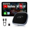 [4G+64G] Android 13-Wireless-CarPlay-Ai-Box,Plug&Play Wired to Wireless Adapter Magic CarPlay Box for Netflix/YouTube/TikTok,Support Local 4G SIM Card,Split Screen,GPS Navigation view 1