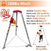 Rescue Tripod Lifting Rescue Equipment,Confined Space Tripod Kit Lifting and Rescue Tripod with Safe Belt, Aluminum Retractable Legs for Confined Space Gate Rescue Equipment(2600lbs(98' Winc view 3