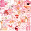 100 PCS Coquette Stickers, Pink Aesthetic Sticker Pack, Cute Bow Girly Stickers for Women Girls Waterproof Vinyl Decals for Laptop Water Bottles Computer Scrapbooking Phone Guitar view 1