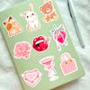 100 PCS Coquette Stickers, Pink Aesthetic Sticker Pack, Cute Bow Girly Stickers for Women Girls Waterproof Vinyl Decals for Laptop Water Bottles Computer Scrapbooking Phone Guitar view 3