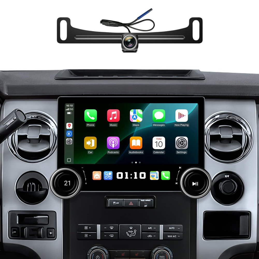 11.5 Inch Dual Knobs 4+64G Radio for Ford F150 2009-2014 | Wireless CarPlay Android Auto QLED Touch Screen Car Stereo | AM/FM Tuners |Steering Wheel Control