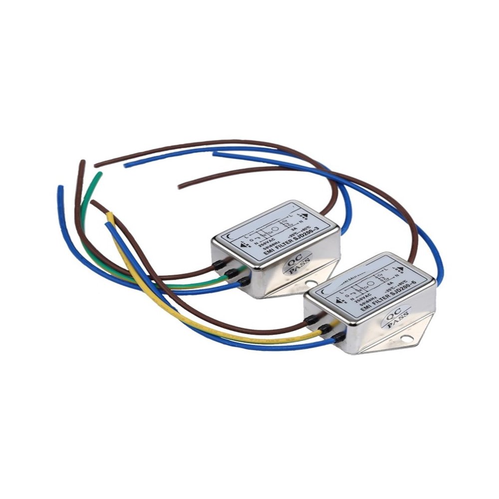 110V DC Filter 6v 12v 24v 36v Single Section Double Section 1A 3A 6A with Wire(6A with Wired Double Section 600VDC)