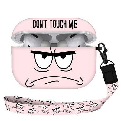 Compatible with Airpods Pro 3 Case(2025),Don't Touch Me for Airpods Pro 3rd Generation Cases Cover with Lanyard Soft Silicone Cute Shockproof Cover for Women Men,Black