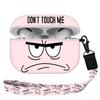 Compatible with Airpods Pro 3 Case(2025),Don't Touch Me for Airpods Pro 3rd Generation Cases Cover with Lanyard Soft Silicone Cute Shockproof Cover for Women Men,Black view 1