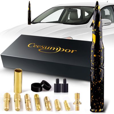 50 Cal Bullet Antenna White Antenna Truck Car Antenna Replacement Truck Antenna Bullet Antenna Slverado 1500 Bullet Antenna Ford f150 f250 GMC Sierra 1500 ram 1500 Jeep Truck Accessories (Black)