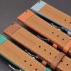 Epsom Watch Strap 18mm 20mm 22mm Calfskin Leather Watchband Quick Release Band Hand-Made Palm Pattern Wristband Belt(Blue white line 1,18mm) view 4