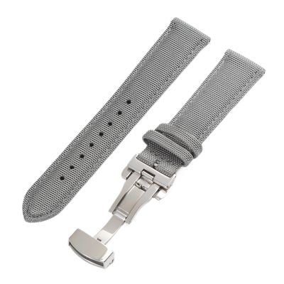 Buckle Nylon Sailcloth Deployment Watch Strap 18mm 19mm 20mm 21mm 22mm 24mm Quick Release Band Waterproof Watchband(Gray,19mm)