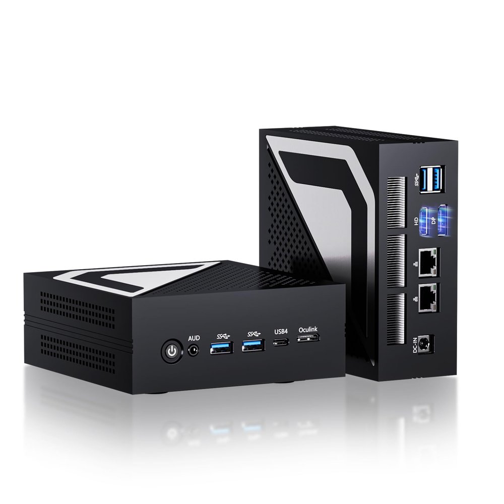 Kinupute Mini PC, Desktop Computer with 14th Gen Core Ultra U7-155H up to 4.8 GHz, Win-11 Pro, 64G DDR5, 2T M.2 PCIE4.0 SSD, Dual 2.5G LAN, DP/HD2.1/USB4.0, Support 8K/4K@60Hz, WiFi7/BT5.4, Oculink