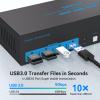 8K HDMI + 2 Displayport KVM Switch 3 Monitors 4 Computers 4K144Hz USB 3.0 KVM Switches Triple Monitor for 4 Computer Share 3 Monitor and 4 USB 3.0 Ports Support Extended/Copy Mode view 4