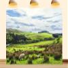 10X5ft Fabric Irish Countryside Photography Backdrop, Rural Landscape with Rolling Hills, Grazing Sheep, Green Meadows, Nature Scene Background, for Studio, Party, Professional Photos view 1