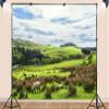 10X5ft Fabric Irish Countryside Photography Backdrop, Rural Landscape with Rolling Hills, Grazing Sheep, Green Meadows, Nature Scene Background, for Studio, Party, Professional Photos view 3