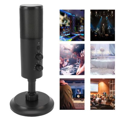 LICAEVEY USB Microphone with Cardioid Pattern, 11 Mode RGB Lighting Computer Microphone with Noise Reduction Chip for Live Streaming and Recording