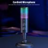 LICAEVEY USB Microphone with Cardioid Pattern, 11 Mode RGB Lighting Computer Microphone with Noise Reduction Chip for Live Streaming and Recording view 2