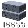 DGYBDFC KVM Switch 2 Monitors 2 Computers Docking Station 16-in-1 4K120Hz for M1/M2/M3/M4 with Ethernet EDID, USB 3.0/USB C Thunderbolt 3/4/5 in, 2 HDMI Out Extended/Mirrored Mode for Windows Mac view 1