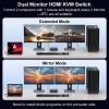 DGYBDFC KVM Switch 2 Monitors 2 Computers Docking Station 16-in-1 4K120Hz for M1/M2/M3/M4 with Ethernet EDID, USB 3.0/USB C Thunderbolt 3/4/5 in, 2 HDMI Out Extended/Mirrored Mode for Windows Mac view 2