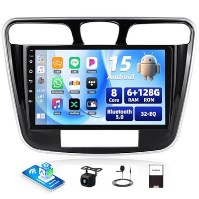 8-Core 6G+128G Android 15 Car Stereo for Chrysler 200 2011-2014 with Wireless Carplay Android Auto,9 " 1280*720 IPS Touchscreen Car Player,32-EQ 59 UI Bluetooth 5.0 GPS WiFi FM/RDS DSP SWC Backup Cam