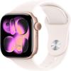 Apple Watch Series 11 [GPS + Cellular, 46mm] Rose Gold Aluminum Case with Light Blush Sport Band, S/M (Renewed) view 1