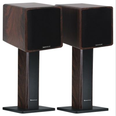 Rockville ELITE-5D Bundle: Dark Wood 800W 5.25" Powered Bluetooth Bookshelf Speakers, Pair RHT28D 28" Speaker Stands, 2 Items