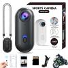 POV Camera, 4s Body Camera, HD 1080p/4k Hands-Free POV Pro Cam, Mini Wearable Body Adventure Action Cam with Audio Video, Motorcycle Cameras for Vlogging Cycling Diving (Black, 1080P) view 1