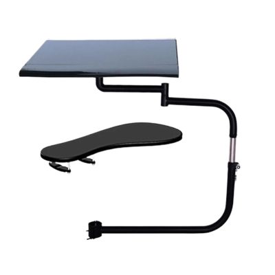 SNGXRFHD OK010 Multifunctional Full-Motion Chair Clip-On Keyboard Stand Laptop Stand Mouse for Comfortable Office and Gaming(SILVER)