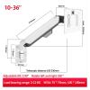 UBEERNVX 10-36 inch gas spring full-motion TV wall mount LCD LED monitor stand arm bracket load-bearing 12 kg 360 height adjustable monitor stand view 2