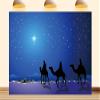 10X7ft Fabric Christmas Nativity Scene Backdrop, Star of Bethlehem Wall Art, Religious Photography Background, Church Manger Display, Blue Night Sky view 1