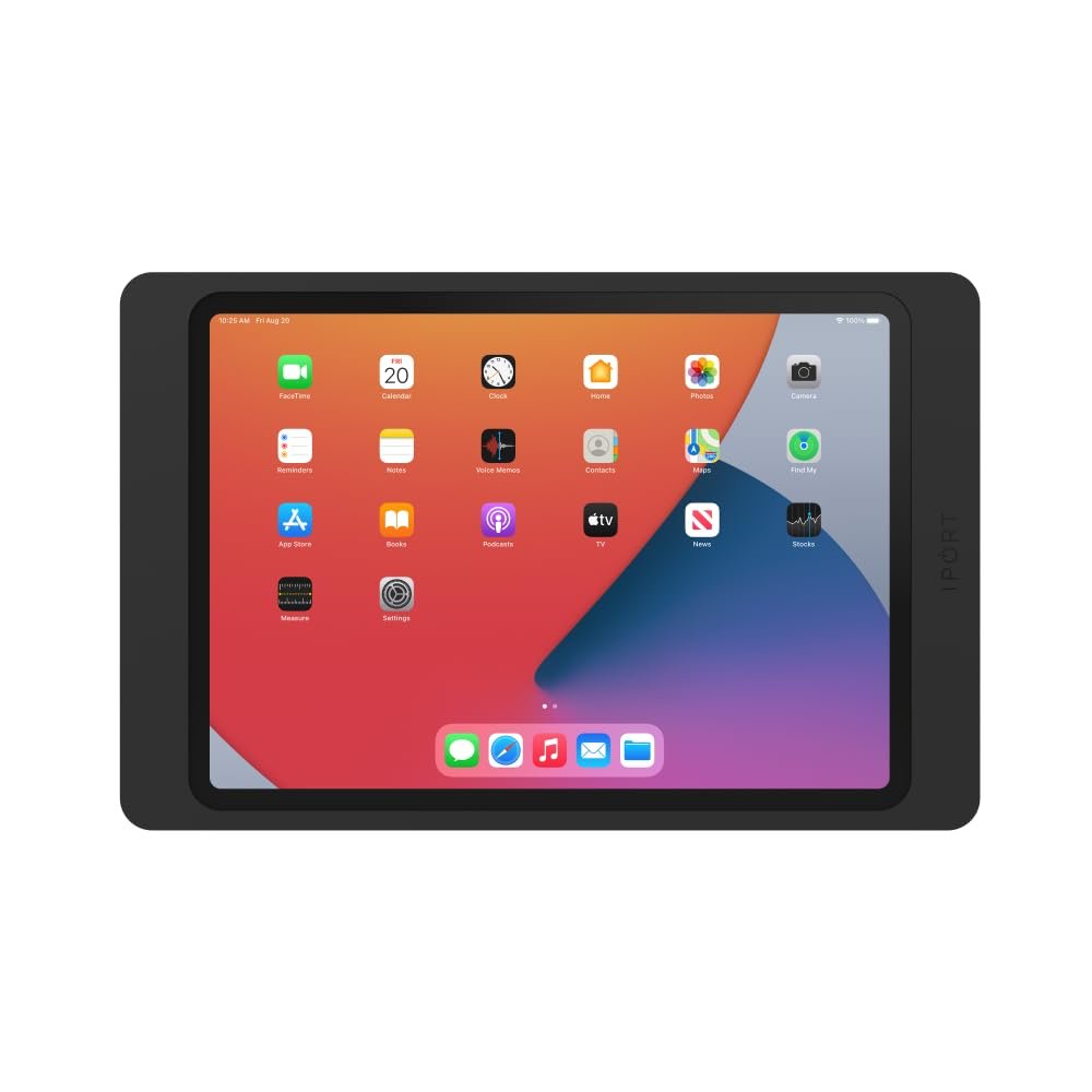 iPort 70810 Surface Mount System iPad Wall Mount  Slim & Secure Enclosure for iPad A16 & 10.9" (10th Gen) | Built-in PoE Charging | Flush Aluminum Wall Dock for Smart Home & Commercial Use - Black