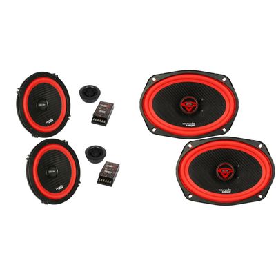 Cerwin Vega Front 6.5" Components and Rear 6x9 Coaxial Speakers 4 OEM Upgrade