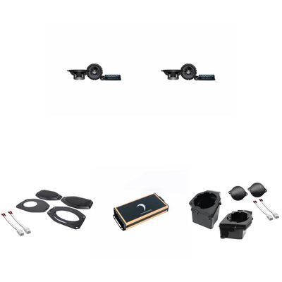 Diamond Audio Amplified Speaker Upgrade Bundle Compatible with 18-23 Jeep JL/JT - (2) DES65C, STXJLSBA, STXJLPOD, Micro84u