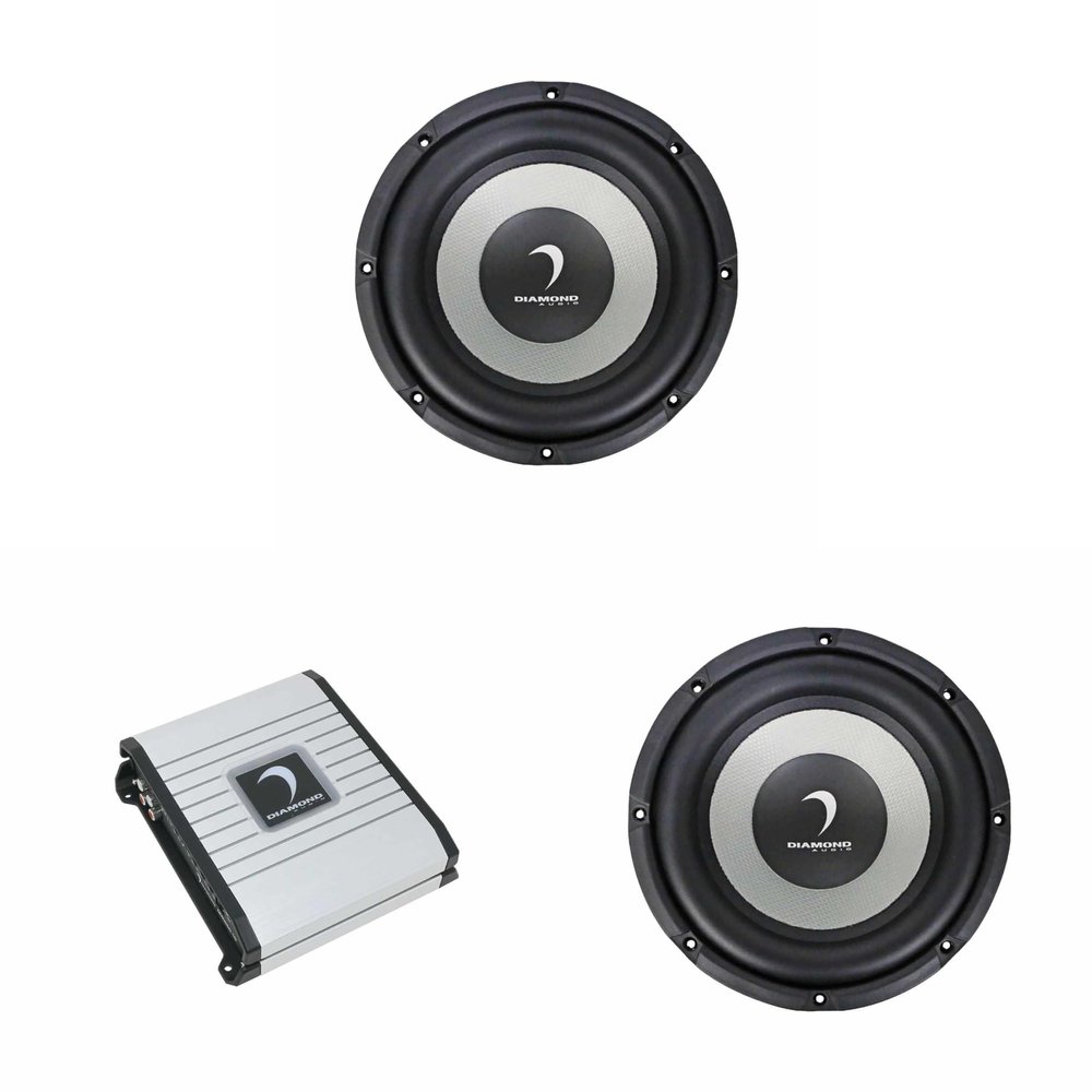 Diamond Audio Two DMD 12" Dvc 2 200W Rms Subwoofers and One Dmd500.1 1-Ch 500W Amp W/Remote