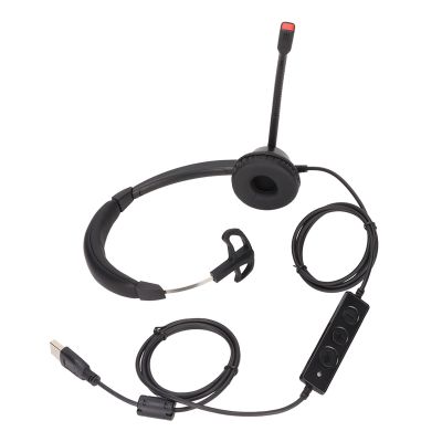 Multi-Wits Single Ear Telephone Headset, USB Business Headset with Mic, Noise Reduction Volume Adjustment, Lightweight Headset for Customer Service Call Center Telemarketing,