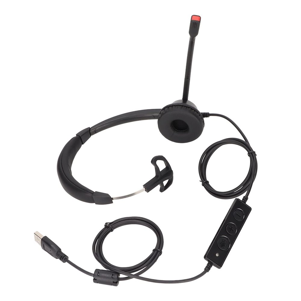 Multi-Wits Single Ear Telephone Headset, USB Business Headset with Mic, Noise Reduction Volume Adjustment, Lightweight Headset for Customer Service Call Center Telemarketing,