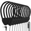 Maeline Bulk Classroom Headphones with Microphone 10 Pack Black Wired On-Ear Headsets, Adjustable 3.5mm Plug, Individually Wrapped for Schools, Libraries & Labs view 1