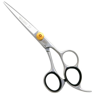 Washi Silver Jet 57 3-Hole Ergonomic Style 5.75" Steel Shear With Black Razor
