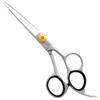 Washi Silver Jet 57 3-Hole Ergonomic Style 5.75" Steel Shear With Black Razor view 1