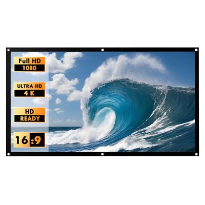 300 Inch Projector Screen Outdoor Indoor, 4K HD 16:9 Dou-ble-Sided Projection, Foldable Portable Screen for Outside Theater, Home Backyard, Party(72 Inch)