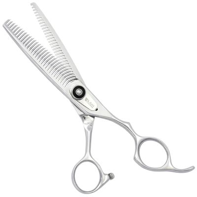 Washi Double Thinner 30-Tooth 6.0" Thinning Steel Shear With Black Razor