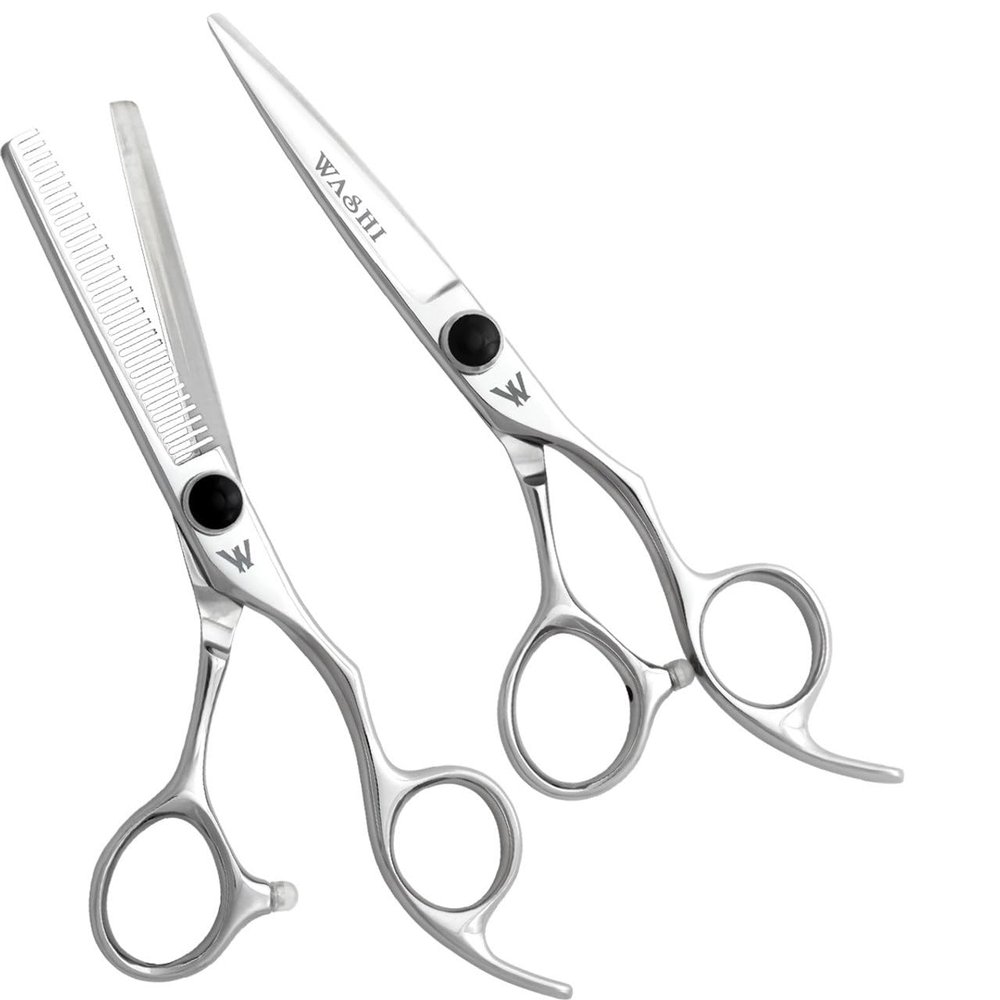 Washi Ufo 30T Thinner & 6.0" Japanese 440C Steel Shear Set With Silver Razor