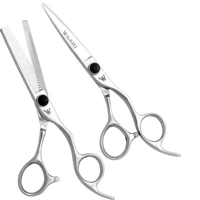 Washi Ufo 30T Thinner & 7.0" Japanese 440C Steel Shear Set With Purple Razor